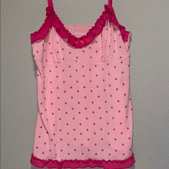 Y2k Bubble gum pink ruffled cami - Picture 2 of 2